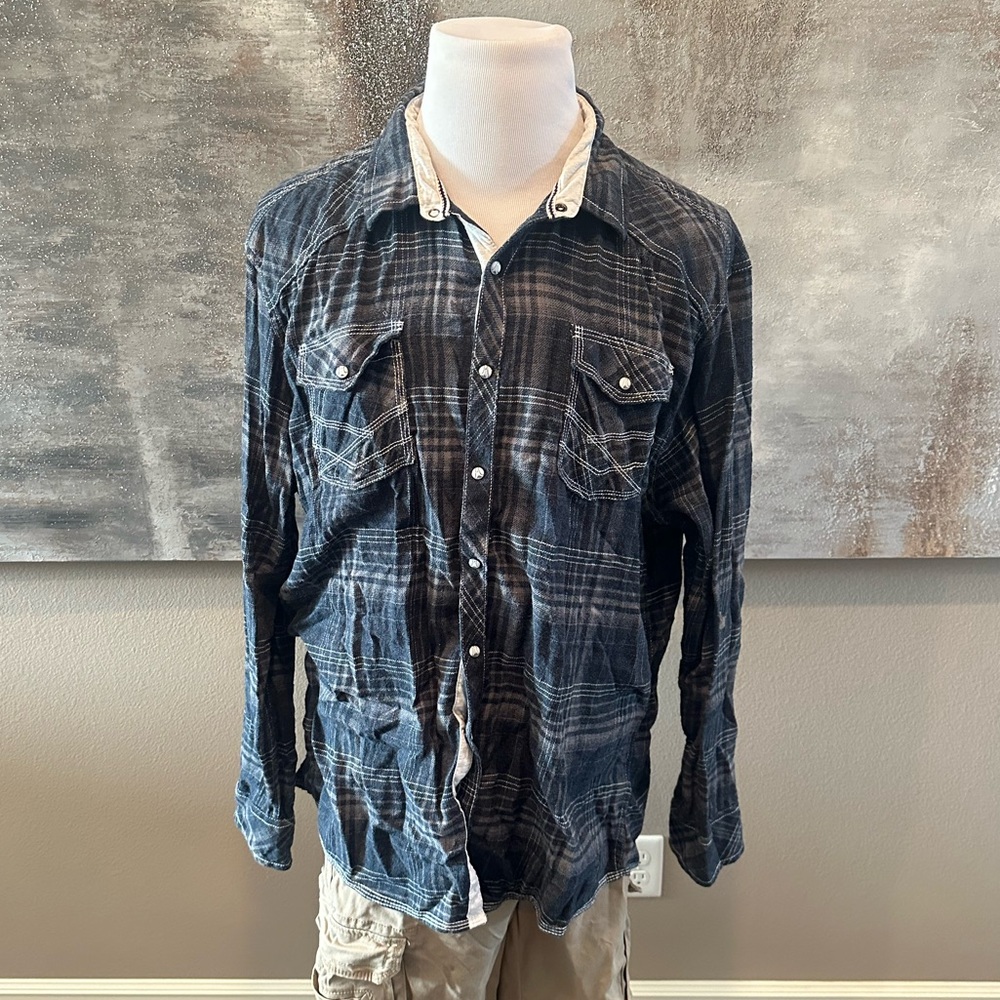 Men’s BKE Plaid Snap-Front Shirt